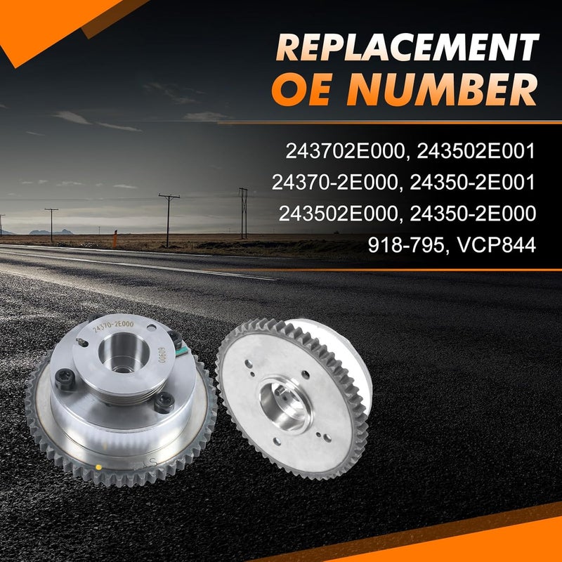COPACHI 243502E001 243702E000 Exhaust & Intake VVT Timing Camshaft Gear Sprocket Camshaft Timing Gear Adjuster 2pcs Compatible with Hyun-dai Elantra 2.0L 1.8L L4 Engine Kia Soul After-Market Parts - Image 3